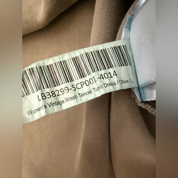 Quince 100% Lyocell Vintage Wash Tencel Roll Sleeve Tunic Dress Olive Green L - Picture 13 of 13